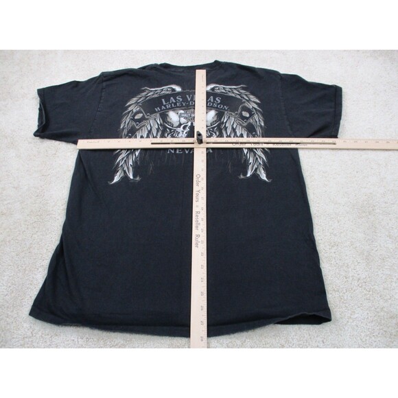 Harley Davidson Shirt Men Large Black Las Vegas Nevada Biker Motorcycle Mechanic - Picture 9 of 11